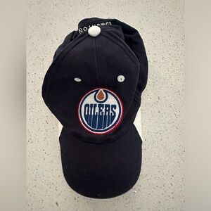 NHL Kids Oilers Black and White Cap